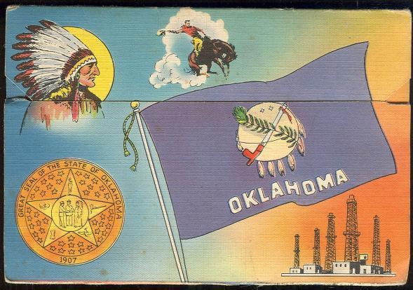 Souvenir Postcard Folder From Oklahoma The Sooner State 18 Color Views