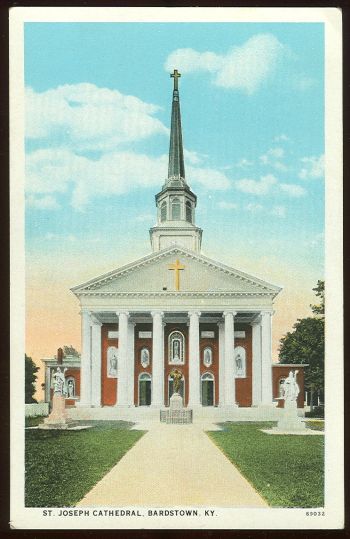 Postcard of St. Joesph Cathedral, Bardstown, Kentucky
