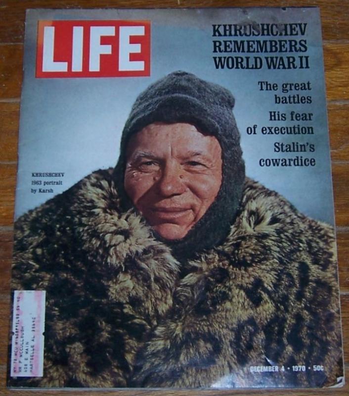 Life Magazine December 4, 1970 Khrushchev 1963 Portrait on cover