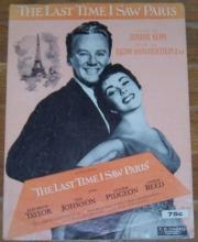 Last Time I Saw Paris Starring Elizabeth Taylor, Van Johnson 1940 Sheet Music