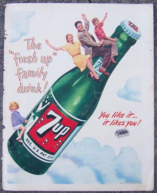 1948 Life Magazine 7-UP The Fresh-Up Family Drink Color Magazine Advertisement
