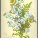 Victorian Christmas Card with Blue Floral Bouquet This Glad Season