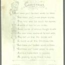 Victorian Christmas Card Floral Bouquet in Vase H. M. Burnside Christmas Poem