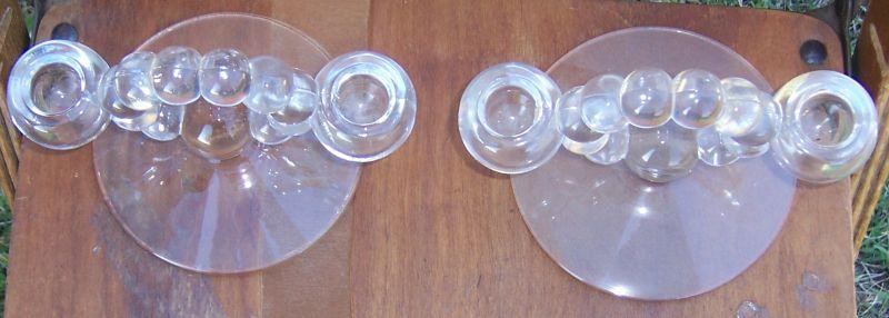 Vintage Pair of Imperial Glass Candlewick Twin Candlesticks
