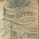 Victorian Trade Card For Lion Coffee With Christmas Compliments Sledding w/Girl