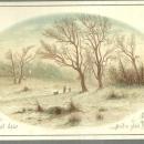 Victorian Christmas Card Glittery Snowy Landscape w/Frederick Langbridge Poem