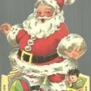 Vintage Santa Claus with Toys Cut Out