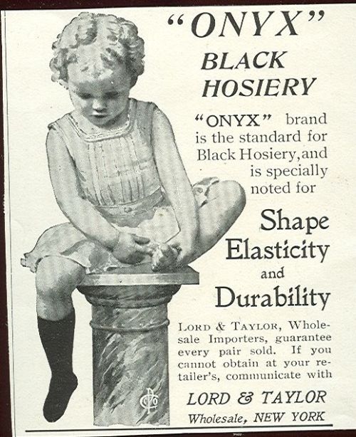 Onyx Black Hosiery Lord and Taylor 1901 Magazine Advertisement