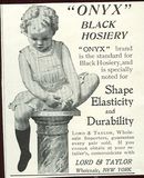 Onyx Black Hosiery Lord and Taylor 1901 Magazine Advertisement