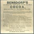 Victorian Trade Card for Bensdorp's Pure Soluble Cocoa With Winter Scene