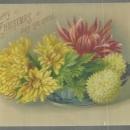 Victorian S. Hildesheimer Christmas Card Large Floral Bouquet A Happy Christmas