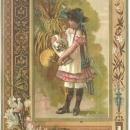 Victorian Trade Card for Brown and Maybury with Little Girl, Holiday Goods 1885