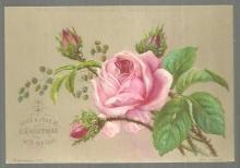 Victorian S. Hildesheimer Christmas Card I Send a Rose at Christmas With My Love