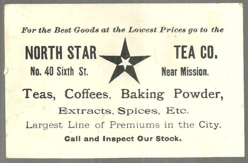 Victorian Trade Card for North Star Tea Co., with Snowy House Landscape