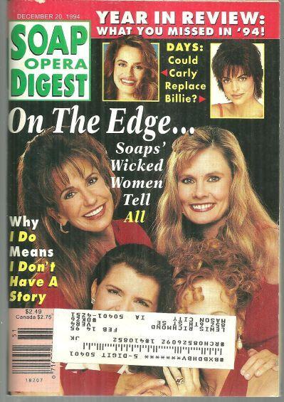 Soap Opera Digest Magazine December 20, 1994 Soaps Wicked Women on the Cover