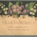Victorian New Year Greeting Card A Glad New Year to You with Violets