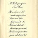 Victorian New Year Greeting Card With Flowers A Wish for Your New Year