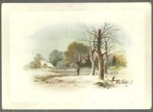 Victorian Trade Card for Capitol Coffee Columbus, Ohio with Winter Landscape