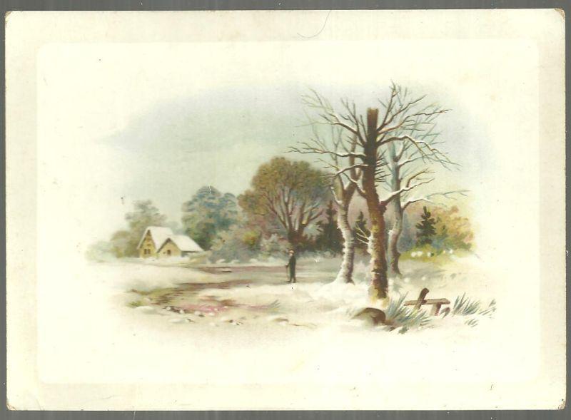 Victorian Trade Card for Capitol Coffee Columbus, Ohio with Winter Landscape