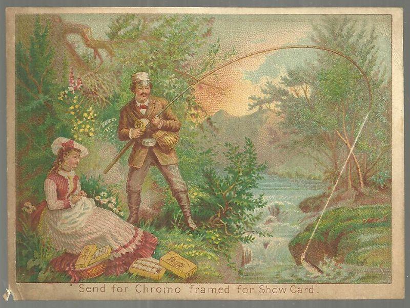 Victorian Trade Card for J. & P. Coats' Best Six Fishing and 1880 Calendar