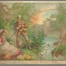 Victorian Trade Card for J. & P. Coats' Best Six Fishing and 1880 Calendar