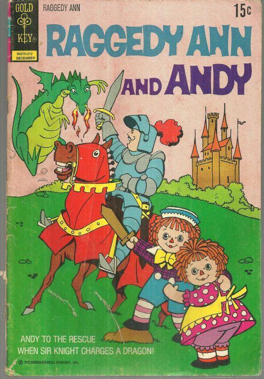 Raggedy Ann and Raggedy Andy December 1972 #3 Gold Key Comic Sir Knight Dragon