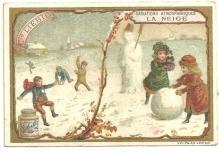Victorian Trade Card for Liebig Company's Fleisch-Extract with Children in Snow