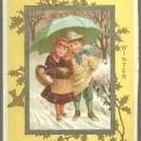Victorian Trade Card for Colegrove Book Co. Seasons for 1883 Winter