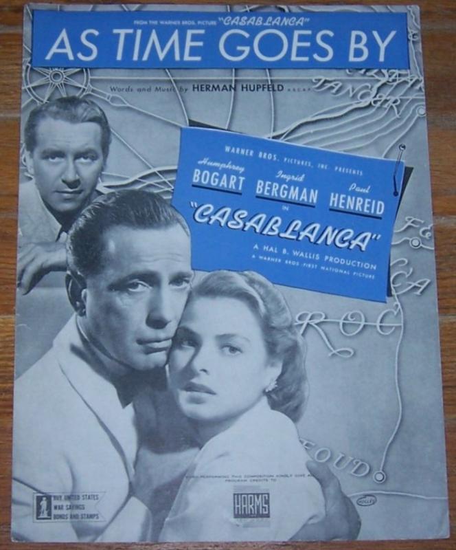 As Time Goes By From Casablanca Starring Humphrey Bogart 1939 Sheet Music