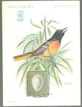 Victorian Trade Card Singer Sewing Machine American Song Birds Baltimore Oriole