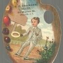 Victorian Trade Card Artist Palette Die Cut for C. E. Brainard Grocer Syracuse