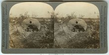 Stereoview Card of German Steel Cupola For Machine Guns