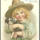 Victorian Trade Card for Dr. Seth Arnold's Cough Killer Lovely Girl With Her Dog