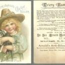 Victorian Trade Card for Dr. Seth Arnold's Cough Killer Lovely Girl With Her Dog