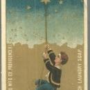 Victorian Trade Card for Soapine Little Boy Hanging by a Rope Around a Star