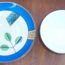 Vintage Meito China Cup and Saucer With Handpainted Art Deco Design