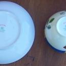 Vintage Meito China Cup and Saucer With Handpainted Art Deco Design