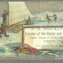 Victorian Trade Card For F. B. Stocking Teacher Ice Boating, Fishing and Skating