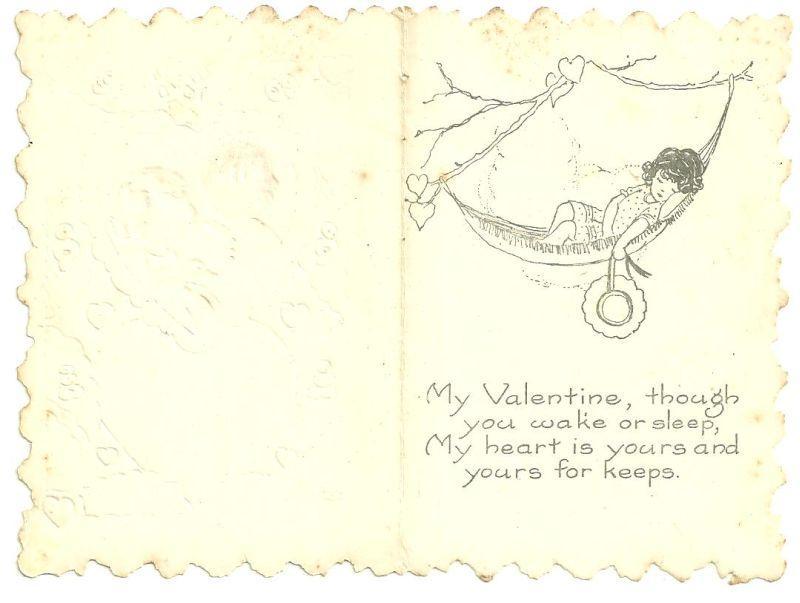 Whitney Made Vintage Valentine Card with Boy and Girl Holding a Duck
