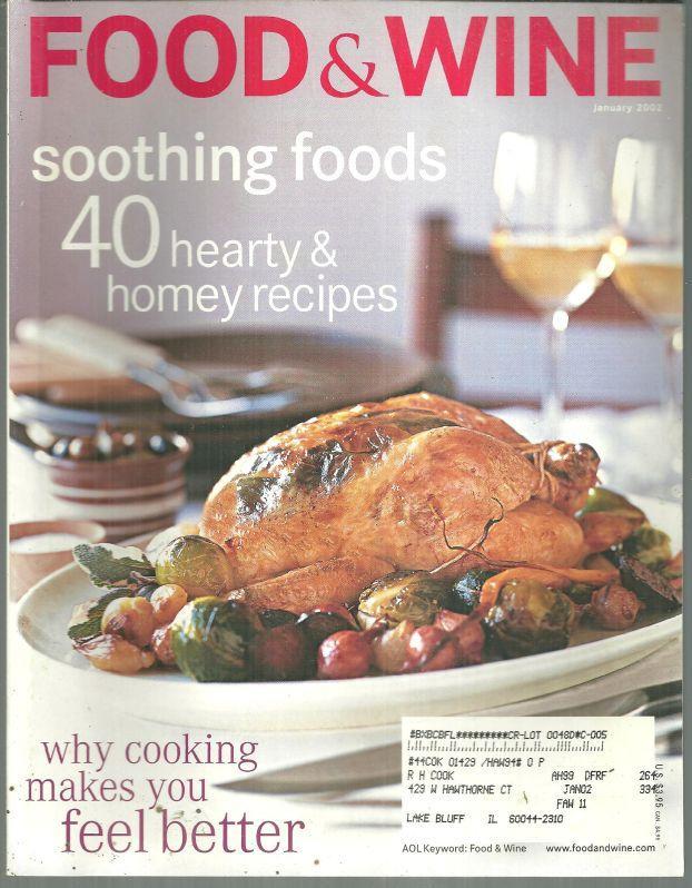 Food and Wine Magazine January 2002 Lemon Herb Chicken on the Cover