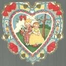 Whitney Made Vintage Valentine Card with Boy and Girl Standing Under Tree