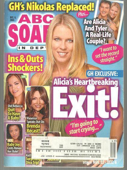 ABC Soaps in Depth December 6, 2005 Alicia's Heartbreaking Exit On Cover