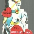 Vintage Valentine with Dancing Horse I'll Kick Up My Heels When You Say Yes