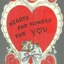 Vintage Valentine with Birds and Hearts Trimmed with Silver Glitter