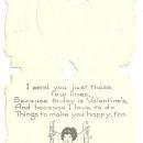 Vintage Heart Shaped Whitney Made Vintage Valentine Card with Girl and Irises