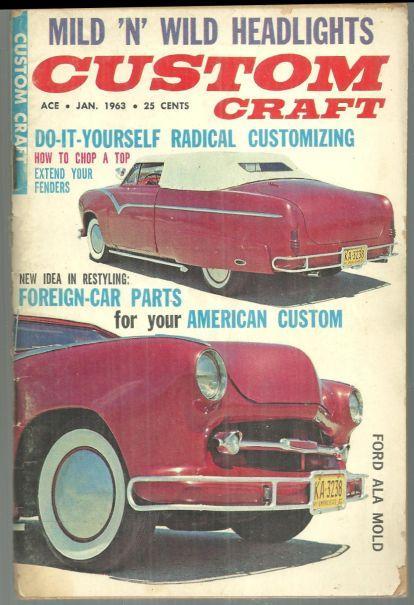 Custom Craft Magazine January 1963 Corvette, Classic Caddy and Headlights