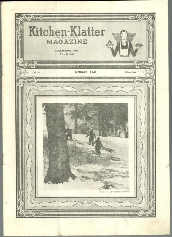 Kitchen Klatter Magazine January 1944 Winter Beauty, Old Fashioned Window Garden