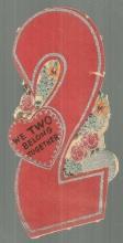 Vintage Number Two Valentine Card with Silver Glitter