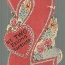 Vintage Number Two Valentine Card with Silver Glitter
