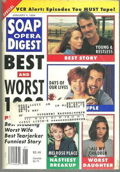 Soap Opera Digest Magazine January 4, 1994 Best and Worst of 1993 on Cover